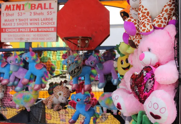 Stuffed Animals Prizes Rural Carnival — Stock Photo, Image