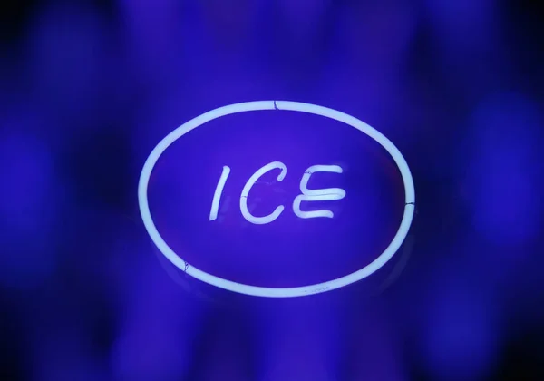 Vintage Neon Znaki na ścianie restauracji Ice — Zdjęcie stockowe