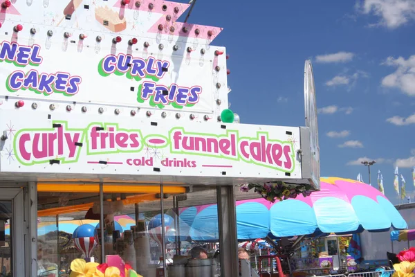 Food Vendor at County Fair With Signs — Stock Photo, Image