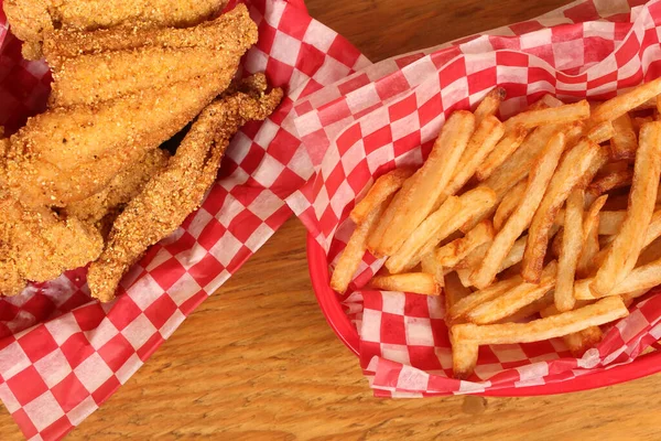 Filetes Bagre Frito Café Rural — Foto de Stock