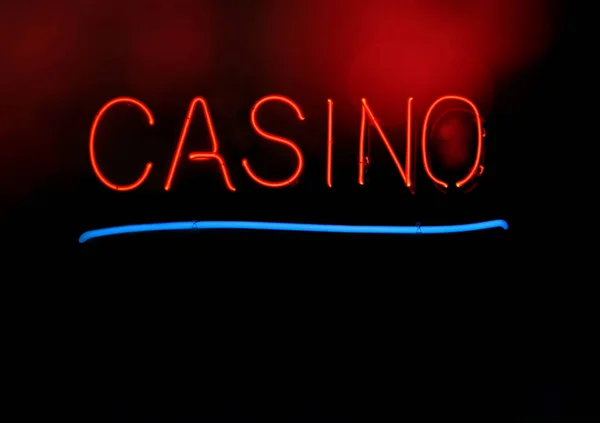 Vintage Rood Neon Casino Sign — Stockfoto