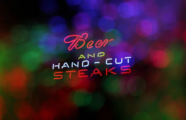 Foto Composite Image Texas Zeichen Great Steaks Kaltes Bier — Stockfoto
