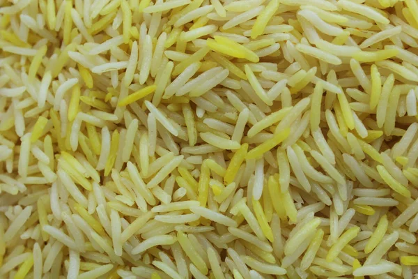 Grão Longo Açafrão Basmati Arroz — Fotografia de Stock