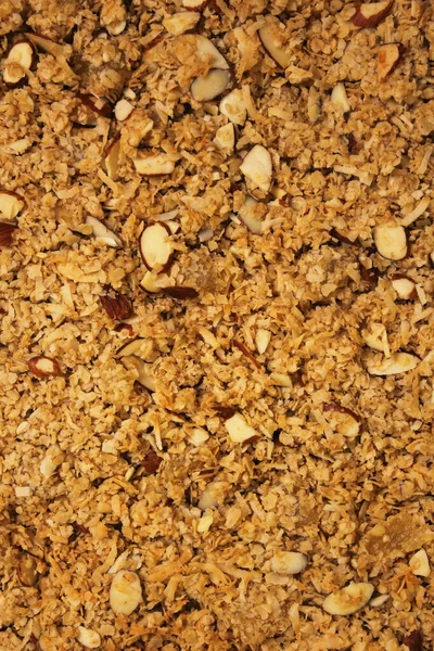 Closeup Background Image Granola Almonds Coconut — Stock Photo, Image