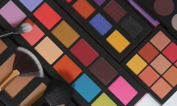Jaskrawo Kolorowe Palety Barwników Kosmetycznych — Zdjęcie stockowe