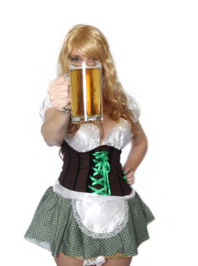 White 'da Bira Bardağı Kapalı Taverna Garsonu