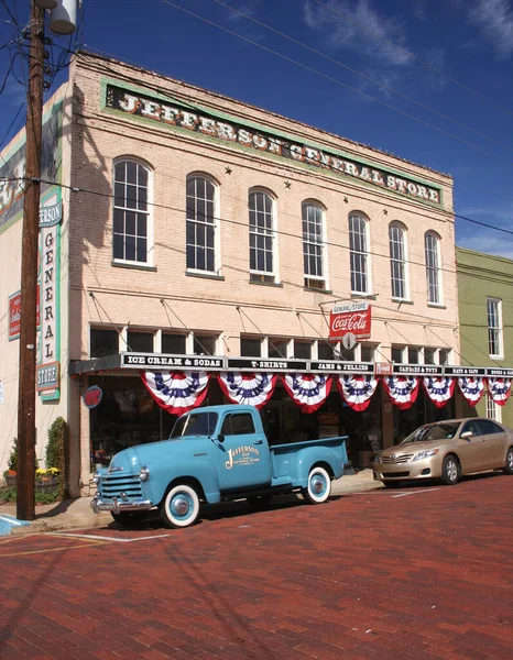 Jefferson Historyczne Jefferson General Store Znajduje Się Centrum Jefferson — Zdjęcie stockowe