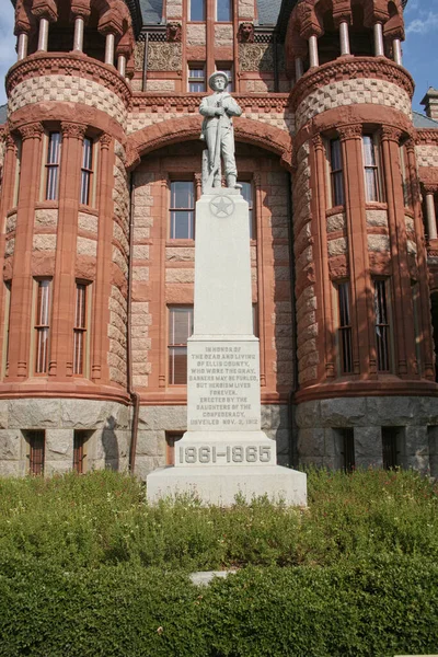 Waxahachie Historyczny Sąd Hrabstwa Ellis Pomnik Centrum Waxahachie — Zdjęcie stockowe