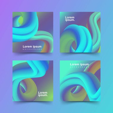 Gradyan dalgalı sosyal medya şablonu