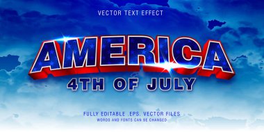 Amerika metin biçimi efekti tamamen düzenlenebilir vektör