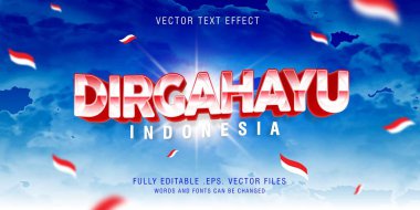 Dirgahayu Endonezya metin efekti