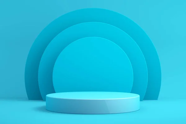 Ürün sunumu için 3d arkaplan, mavi arkaplan, 3d oluşturma için podyum