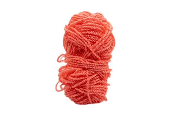 Red Skein Wool Isolated White Background — Stock Photo, Image