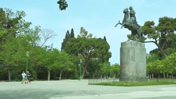 Athens Greece May 2021 View Karaiskakis Statue Zappeion Area — Video