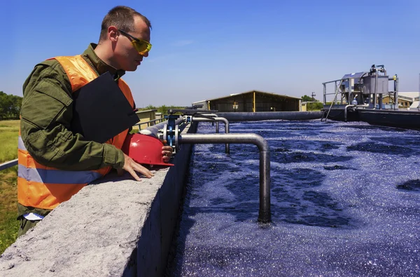 Survaillance of filtering industry waste water — Stock Photo, Image