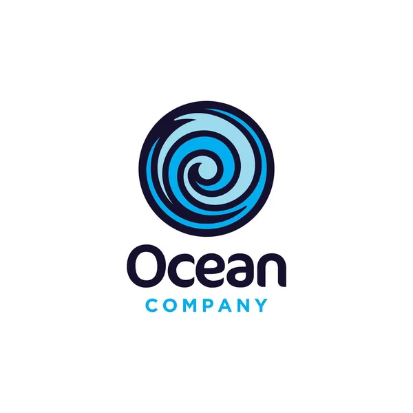 Abstract Ocean Water Wave Logo Design Illustration — Stock Vector