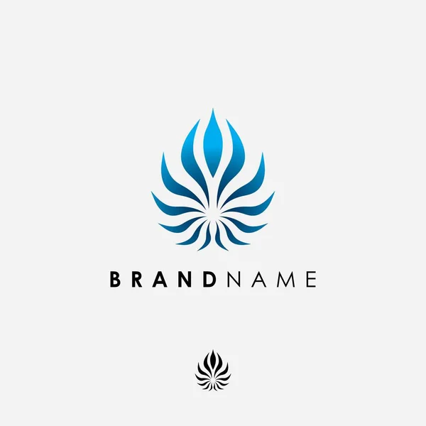 Abstrakte Elegante Symbol Logo Design Inspiration Monogramm Blatt Symbol Vektor — Stockvektor