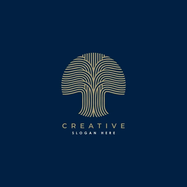 Diseño Abstracto Del Logotipo Del Icono Del Árbol Inspiración Creativa — Vector de stock