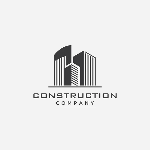 Logo Construction Bâtiment Conception Modèle Moderne Illustration Icône Vectorielle — Image vectorielle