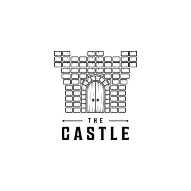 Castle logo tasarım vektör şablonu. Krallık simge tasarımı illüstrasyonu