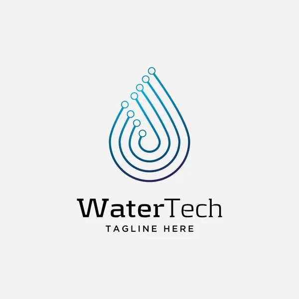 Su teknolojisi logo tasarım şablonu. Vektör