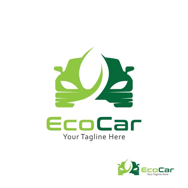 Car Logo Design Template Car Leaf Symbol Eco Transportation Icon — Stock Vector