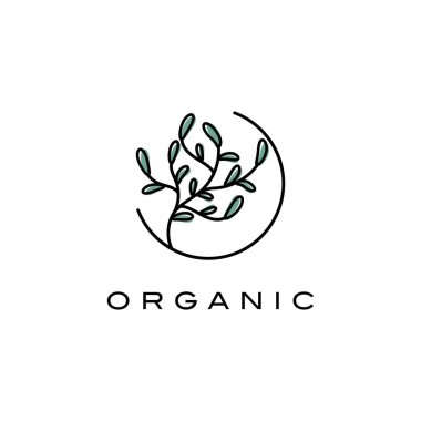 yaratıcı bitkiler logo tasarım şablonu. Organik şirketlerin sembolü.