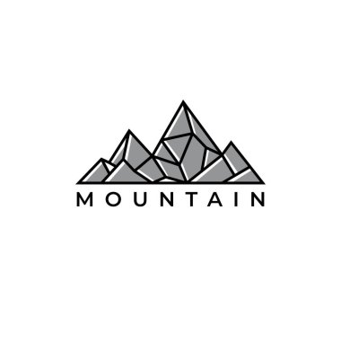 Mountain logo design template.creative stones icon vector.Mountain logo inspiration clipart