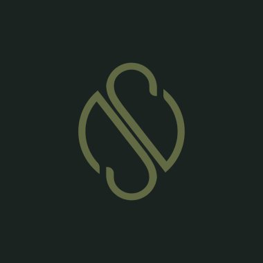 S harfi, NS, OS simgesi logo tasarım şablonu