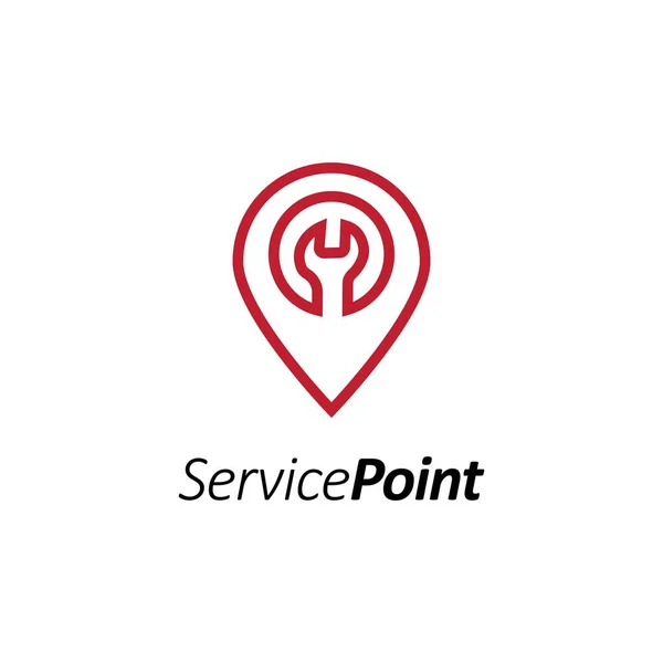 Chiave Con Pin Point Simbolo Logo Modello Design — Vettoriale Stock