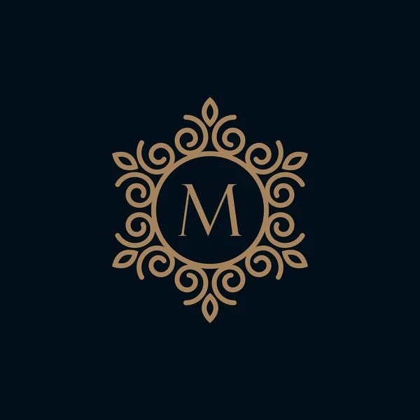 Elegant Monogram Brev Logotyp Design Mall Kreativ Blommigt Brev Logotyp — Stock vektor