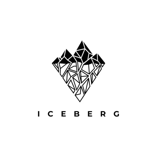 Iceberg Logotipo Diseño Ilustración Vector Plantilla — Archivo Imágenes Vectoriales