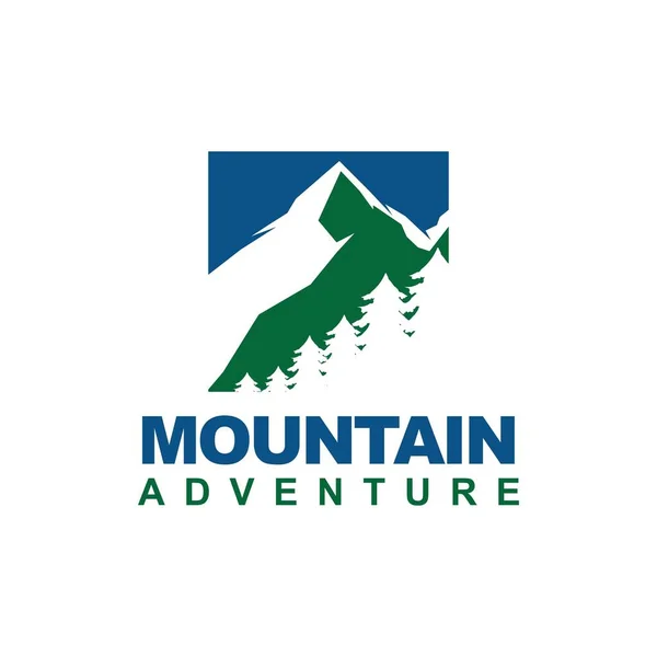 Logo Montagne Dans Illustration Carrée Symbole Montagne Créatif — Image vectorielle