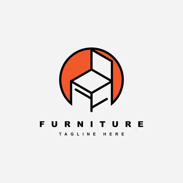 Furniture Logo Design Symbol Icon Chairs Sofas Tables Home Furnishings — Stock Vector