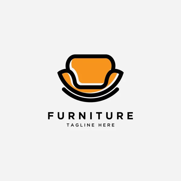 Mobilier Logo Design Symbol Icône Chaises Canapés Tables Mobilier Maison — Image vectorielle