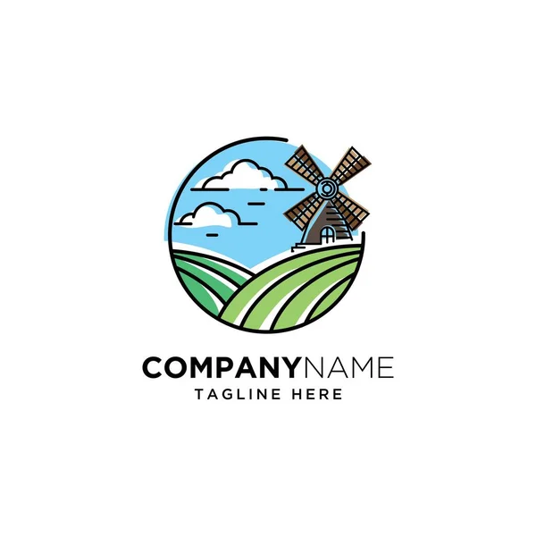 windmill logo design vector template Stock Image Everypixel