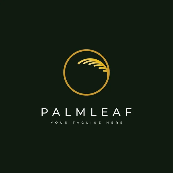 Palmiye yaprağı logo tasarımı şablonu. Lüks, zarif palmiye ağacı sembolü.