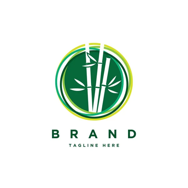 Bambus Kreis Logo Design Vektor Vorlage Kreative Bambus Logo Inspiration — Stockvektor