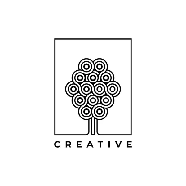 Diseño Abstracto Del Logotipo Del Icono Del Árbol Inspiración Creativa — Vector de stock