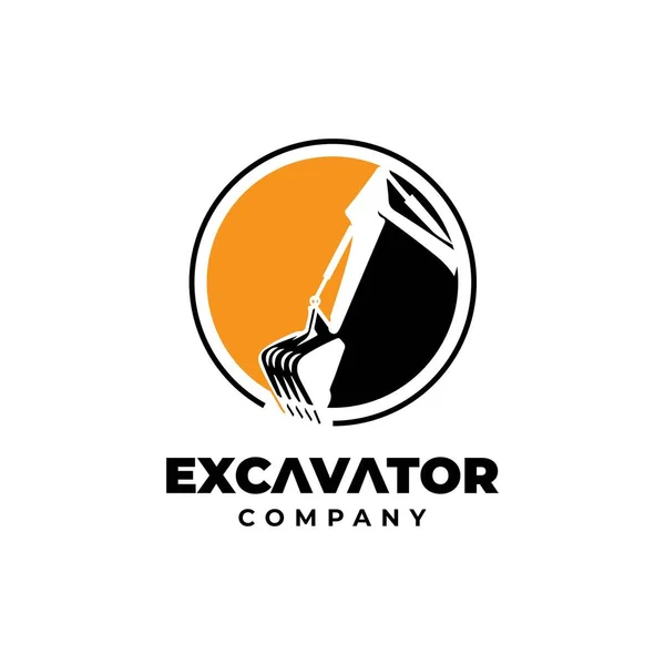 Icono Excavadora Logotipo Diseño Template Construction Símbolo Para Empresa Movimiento — Archivo Imágenes Vectoriales