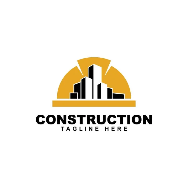 Bau Schutzhelm Logo Construction Logo Design Inspiration — Stockvektor