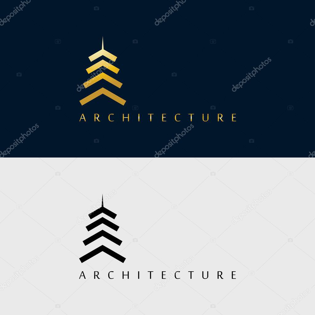 Building architecture icon logo design template