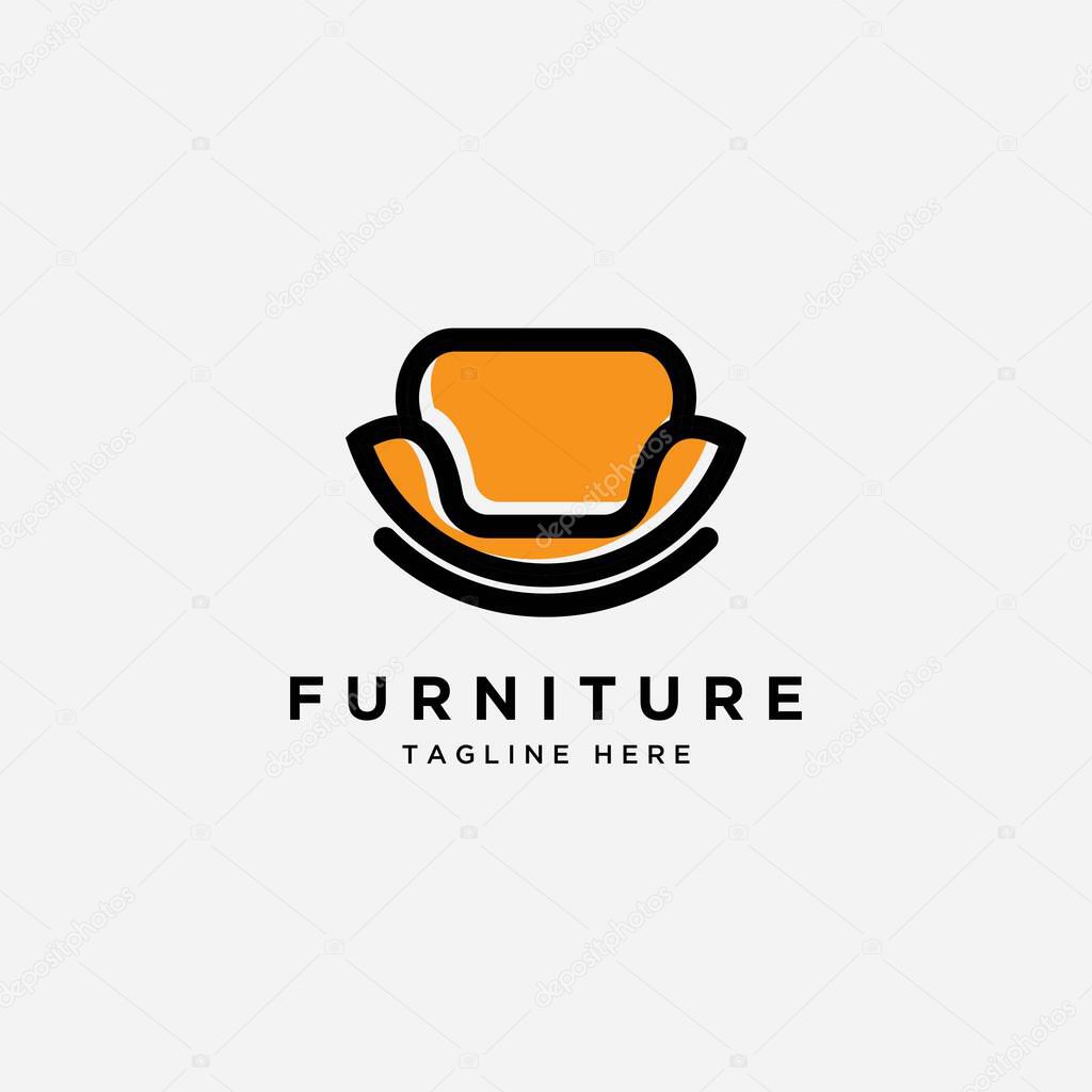 Furniture logo design.Symbol and icon of chairs, sofas, tables, and home furnishings
