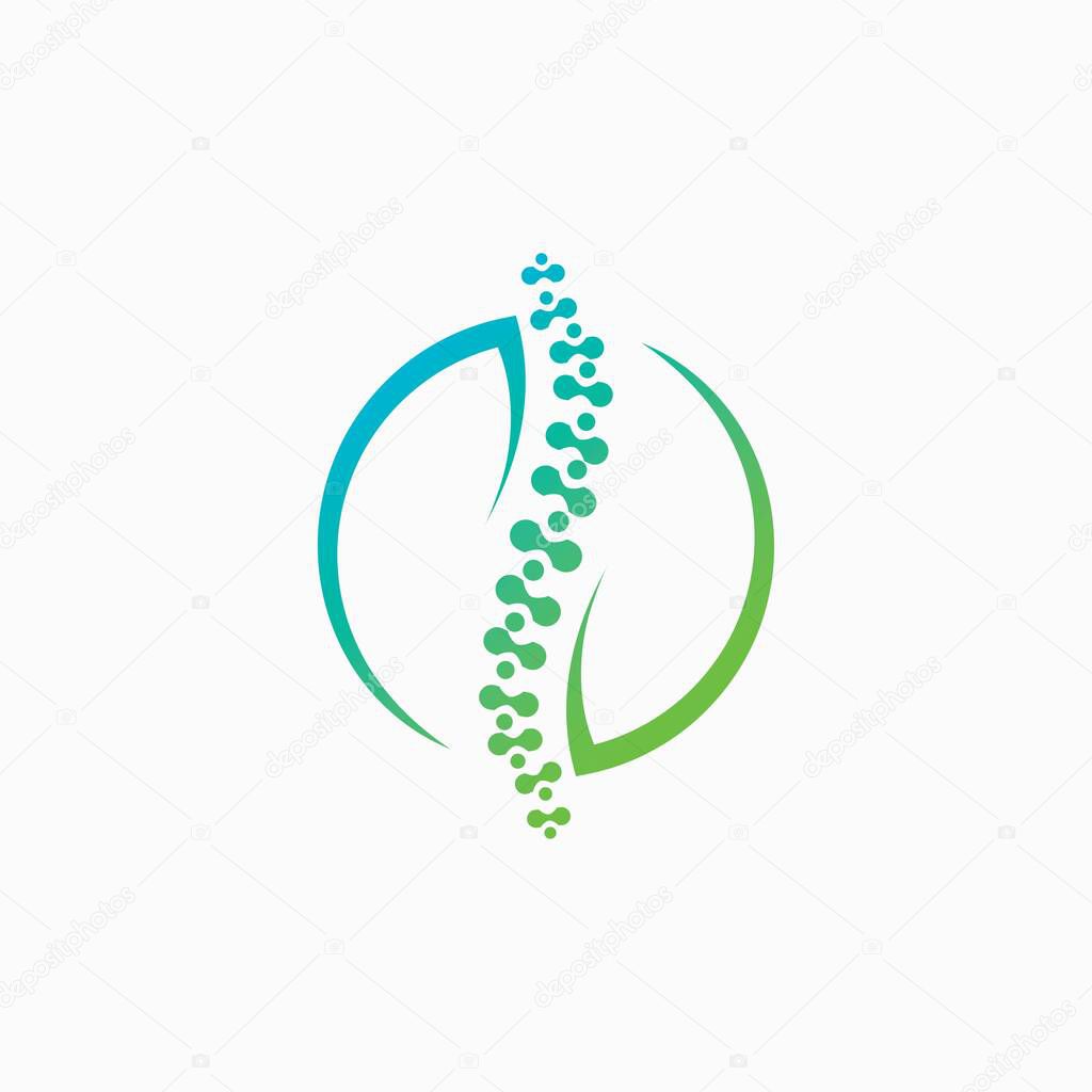 chiropractic logo design template.Human spine symbol for medical logo.