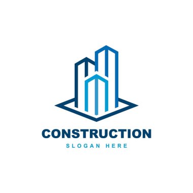 İnşaat logosu tasarım şablonu oluşturuluyor