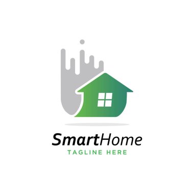 Ev teknolojisi logo tasarım vektör şablonu