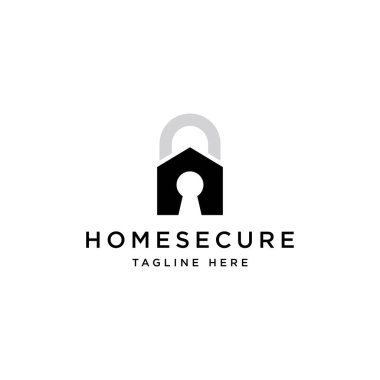 Ev güvenli logo tasarımı sembol vektör şablonu