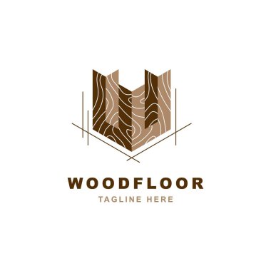 Tahta logo, W harfli çizim vektörü tasarım şablonu