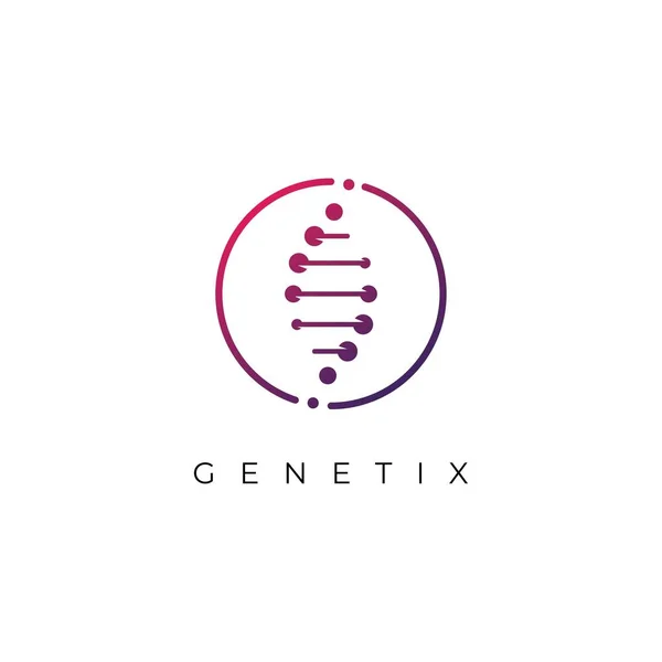 Bilim teknolojisi için DNA logo tasarım şablonu. Genetik sembol
