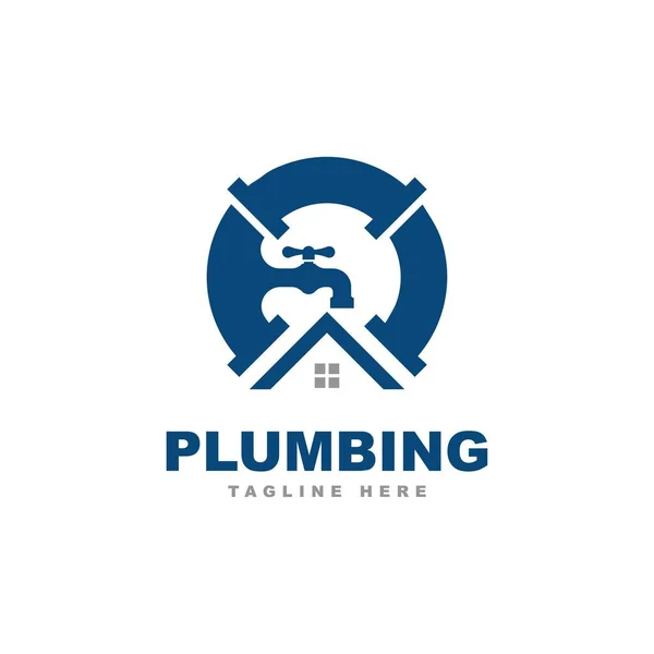 Plumbing Logo Design Vector Template — Stock Vector